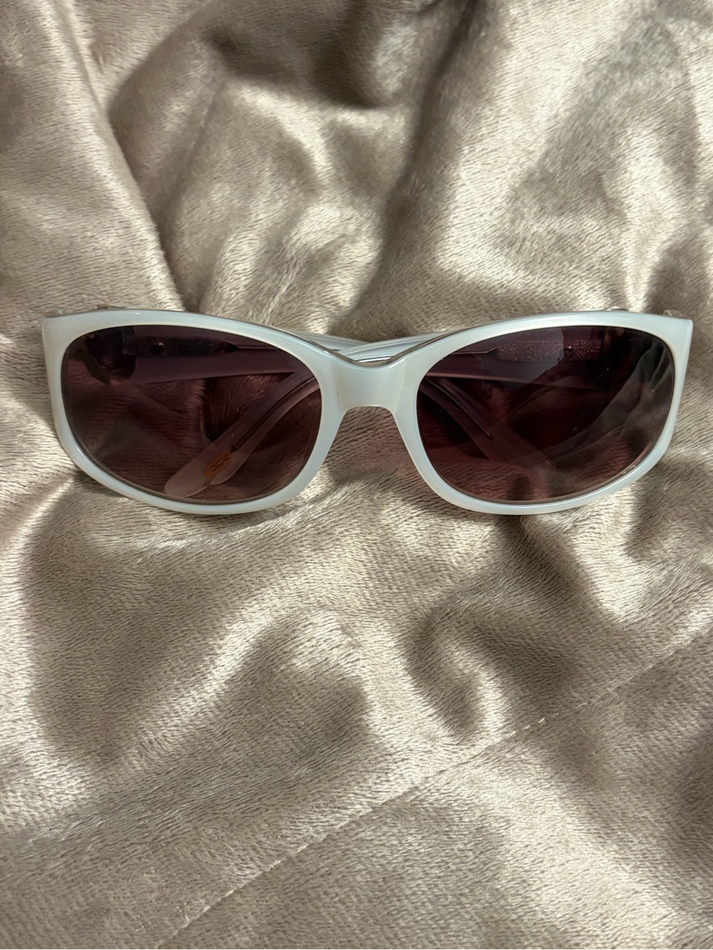 Talbots Pearl White Frame Sunglasses with Tinted Lenses and Silver Hardware